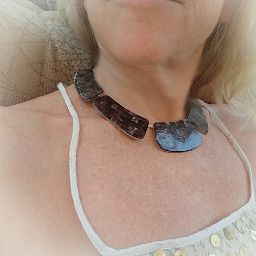 Artisan necklace, Abalone And silver